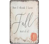 XingFox Pero creo que amo el otoño sobre todo, señal de definición de otoño, calabazas, señal de clima acogedor, decoración del hogar, cocina, restaurante, decoración de pared, patio, 8 x 12 pulgadas