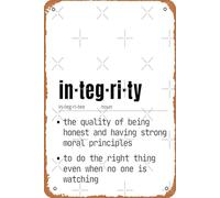 XingFox Póster de diccionario con la palabra integridad, impresión en metal vintage, 8 x 12 pulgadas