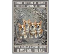 XingFox ¿Quién amaba de verdad a los Corgis? Fui yo. El final. Decoración inspiradora. Letrero de metal para habitación, cocina, oficina, dormitorio, cafetería, decoración de pared, 20 x 30 cm.