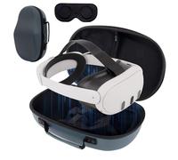 XINGFUDAO Funda diseñada para auriculares Meta Quest 3, controlador Touch Plus, cable de carga, adaptador, diadema (versión estándar o Elite) y correas activas.
