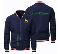 XINGHA Chaqueta Bomber Ligera para Hombre John dee.r, Cárdigan con Cremallera con Bolsillo, Chaqueta Deportivas Ligera, BéIsbol(Navy,L)
