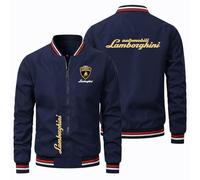 XINGHA Chaqueta Bomber para Hombre Lam.borghini, Motocicleta Chaqueta, Cortavientos Ligera, BéIsbol(Navy,3XL)