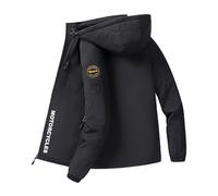 XINGHA Chaqueta Ligera Hombre B. S. A, Cremallera Bolsillos Plumiferos, Chaqueta para OIcio Senderismo Viajes, Polar(Black,M)
