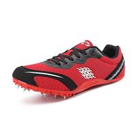 Xinghuanhua Zapatos de Pista y Campo Transpirables de Malla Unisex 8 Picos Zapatos Deportivos Antideslizantes para Jóvenes Picos de Encaje y Sprint para Niños y Niñas