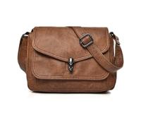 XINGLIDA 2023 NUEVO bolso de hombro para niñas mujeres bolso de hombro de cuero PU bolso sólido moda simple, marrón, Sehen Sie sich dieses Video Jahr