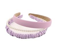 XINGLIDA 3 diademas con patrón floral de perlas para mujer, diademas antideslizantes con patrón floral para niñas que se lavan la cara (10#)
