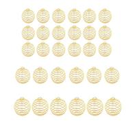 XINGLIDA 30 piezas creativas en forma de bola colgante piezas de joyería jaulas de perlas en forma de espiral material de hierro regalo para entusiastas de la joyería jaulas de perlas en espiral