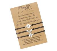 XINGLIDA 3pcs Sophisticated Moon Sun Star Friendship Bracelets Adjustable Cord Wrist Chain for Best Friend Couples Handmade Trendy Youth Jewelry