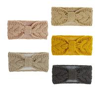 XINGLIDA 5 diademas deportivas de punto trenzado para invierno, con forro de felpa, turbante, calentador de orejas (B#)