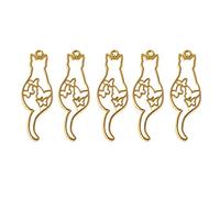 XINGLIDA 5 piezas de dibujos animados para gatos marco colgante de resina UV artesanía bisel colgante colgante hueco resina epoxi joyería relleno acrílico llavero en blanco, talla única, como se