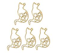 XINGLIDA 5 piezas de dibujos animados para gatos marco colgante de resina UV artesanía bisel colgante colgante hueco resina epoxi joyería relleno acrílico llavero en blanco, talla única, como se