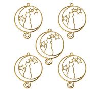 XINGLIDA 5 piezas de dibujos animados para gatos marco colgante de resina UV artesanía bisel colgante colgante hueco resina epoxi joyería relleno acrílico llavero en blanco, talla única, como se