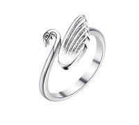 XINGLIDA Anillo de banda ajustable abierto de cisne simple lazo de ganchillo joyería de punto de moda colgantes de tobillo anillos trenzados para mujeres