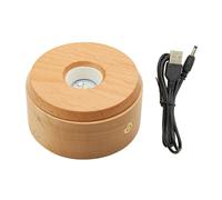 XINGLIDA Base iluminada LED multicolor con alimentación USB para exhibición de cristales y obras de arte, diseño de madera resistente, soporte de luz de madera