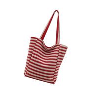 XINGLIDA Bolsa de rayas para mujer, bolso de mano de moda, bolso de gran capacidad, bolso de mano, bolso de mano, bolso de hombro simple, rojo