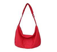 XINGLIDA Bolso bandolera casual versátil de nailon con correa ajustable, bolso de hombro moderno monocolor con gran fas, rojo, Sehen Sie sich dieses Video Jahr