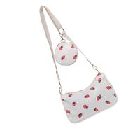 XINGLIDA Bolso bandolera de fresa de gran capacidad para el trabajo y la escuela. Bolso bandolera de pana de moda, Blanco, Sehen Sie sich dieses Video Jahr