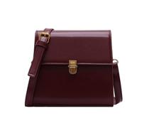 XINGLIDA Bolso cuadrado de cuero PU para mujer, bolso de hombro de moda, bolso simple estilo coreano, granate, Sehen Sie sich dieses Video Jahr