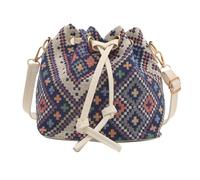 XINGLIDA Bolso de mujer estilo étnico, bolso bandolera, bolso de mensajero de moda, bolso de cubo simple, bolso bandolera con cordón para, Estilo 01, Sehen Sie sich dieses Video Jahr