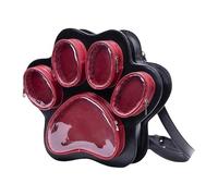 XINGLIDA Bolso escolar de cuero de la PU hombro moderno hermoso estilo mochilas con patas de gato pantalla y cómodo llevar correa japonés PU mochilas, Negro y rojo.