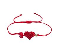 XINGLIDA Braided Red Cord Adjustable Bracelet with Heart Shape and Blue Evil Eyes Bead Meaningful Spiritual Jewelry Crafted Bead Woven Bracelet, talla única, como se describe