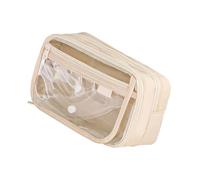 XINGLIDA Clear Pencil Case Simple Bolsa de Gran Capacidad Bolsa de Pluma Organizadores Estéticos Para La Escuela Clara Capacidad Estética, beige