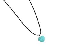 XINGLIDA Collar verde europeo de piedra natural colgante de piedra de corazón largo de cera collar de cuerda de cera joyería luminosa para hombres