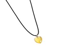 XINGLIDA Collar verde europeo de piedra natural colgante de piedra de corazón largo de cera collar de cuerda de cera joyería luminosa para hombres