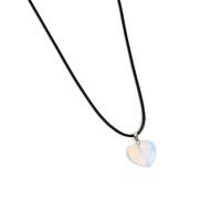 XINGLIDA Collar verde europeo de piedra natural colgante de piedra de corazón largo de cera collar de cuerda de cera joyería luminosa para hombres