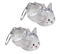 XINGLIDA Conejos De PlásticoColector Llavero Colgante Conejitos Transparentes Soporte Pieles Recuerdos Decoración para Hogar Artículo para Dueños Mascotas Colgante Almacenamiento