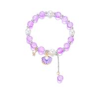 XINGLIDA Delicada pulsera con temática de playa con encanto de pez estrella/concha, cómodo regalo de joyería para ocasiones especiales, regalos de confirmación para niñas