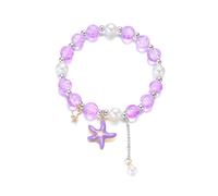 XINGLIDA Delicada pulsera con temática de playa con encanto de pez estrella/concha, cómodo regalo de joyería para ocasiones especiales, regalos de confirmación para niñas