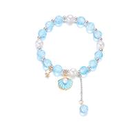 XINGLIDA Delicada pulsera con temática de playa con encanto de pez estrella/concha, cómodo regalo de joyería para ocasiones especiales, regalos de confirmación para niñas