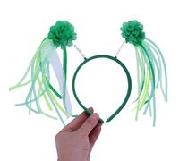XINGLIDA Diadema, diadema para adultos del día de San Patricio/varita mágica, color verde, fiesta irlandesa, festival, flor, aro para el pelo para adolescentes (C#)