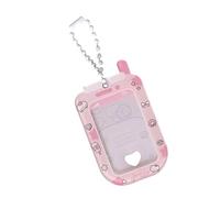 XINGLIDA Dibujos animados teléfono forma foto titular de la tarjeta 1 pulgada decorativo ídolo fotokard funda protectora acrílico tarjetero llavero encanto portatarjetas fotocardio, a, talla única