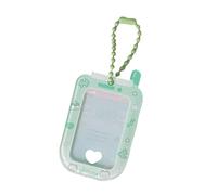 XINGLIDA Dibujos animados teléfono forma foto titular de la tarjeta 1 pulgada decorativo ídolo fotokard funda protectora acrílico tarjetero llavero encanto portatarjetas fotocardio, verde, talla única