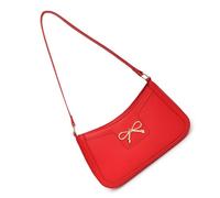 XINGLIDA Elegante bowknot PU cuero bandolera moda axila para mujeres y niñas viajes compras trabajo antebrazo monedero, rojo, Sehen Sie sich dieses Video Jahr