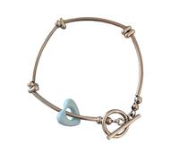 XINGLIDA Elegante pulsera de perlas ajustable, cuentas de resina fáciles de usar y colgante de metal resistente para accesorios de joyería para mujer, regalo perfecto para novia