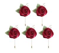 XINGLIDA Elegante Rosas Solapa Flor Y Boutonniere Rosas de Seda Únicas Solapa Insignias para Bodas Estilo Occidental
