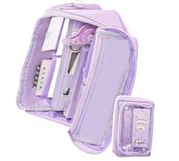 XINGLIDA Estuche de lápices simple Estuche estético Pluma de gran capacidad para organizar suministros escolares Estética Caja Simple Suministros de Oficina Escolar, morado