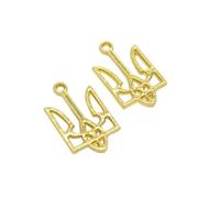XINGLIDA Hecho hermoso tridente de Ucrania colgante Ucrania joyería ucraniana bandera tridente encanto para hombres mujeres patriótico etiqueta de regalo