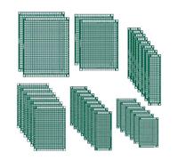 XINGLIDA Kit de tablero de fibra de vidrio de 32 unidades para montaje electrónico, materiales ignífugos FR4 con agujeros de perforación precisos, placa de circuito de agujero de montaje ABS