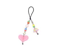 XINGLIDA Llavero con cuentas de corazón único, elegante y divertido, textura de resina, perfecto para agregar color a sus accesorios accesorios de cinta telefónica