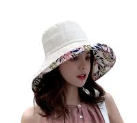 XINGLIDA Moda Fishermut Amplia Brim Sun Con Decorativo Madera Plegable Playa Sombra de Sol Sombra de Sol Gorros de Pesca Elegante Sol Amplia Playa Transpirable Para Mujeres Damas Damas, beige, Leaves