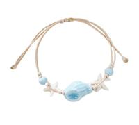 XINGLIDA Pulsera de perlas de cerámica inspirada en la marina para mujeres, pulseras de playa hechas a mano, apilables, joyería versátil para fiesta en la playa