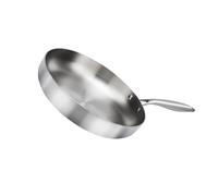 XINGLIDA Sartén de acero inoxidable Incluso distribución del calor Cocina Cocina Utensilios de cocina Fondo plano Wok sin recubrimiento Incluso distribución de calor Sartén