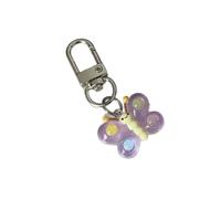 XINGLIDA Smiles Face Butterfly Llavero portátil de resina vívida colgante de bolsillo para niñas cumpleaños colorido mariposa, morado, Talla única