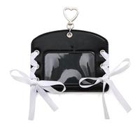 XINGLIDA Tarjetero estilo retro con cierre de lazo, práctico soporte para tarjetas fotográficas de poliuretano, múltiples compartimentos para tarjetas, almacenamiento seguro para el uso diario