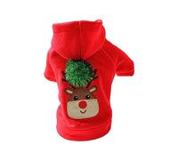XINGLIDA Vestido con capucha para perros medianos y grandes, abrigo con patrón de alce, ropa para perro, vestido de pijama para cachorros, tema de Navidad
