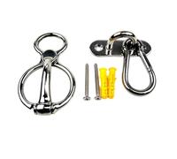 Xinglongs Anillo de sujeción seguro para caballos, 1 juego de acero inoxidable, anillo de corbata de caballo, dispositivo de entrenamiento de seguridad, cuerda cruzada, liberación de cuerda, piezas